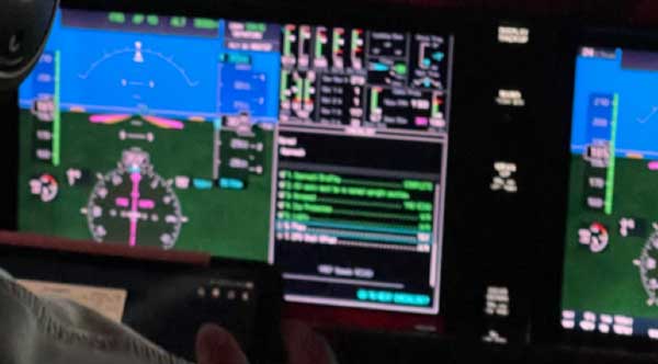 Monitors in cockpit